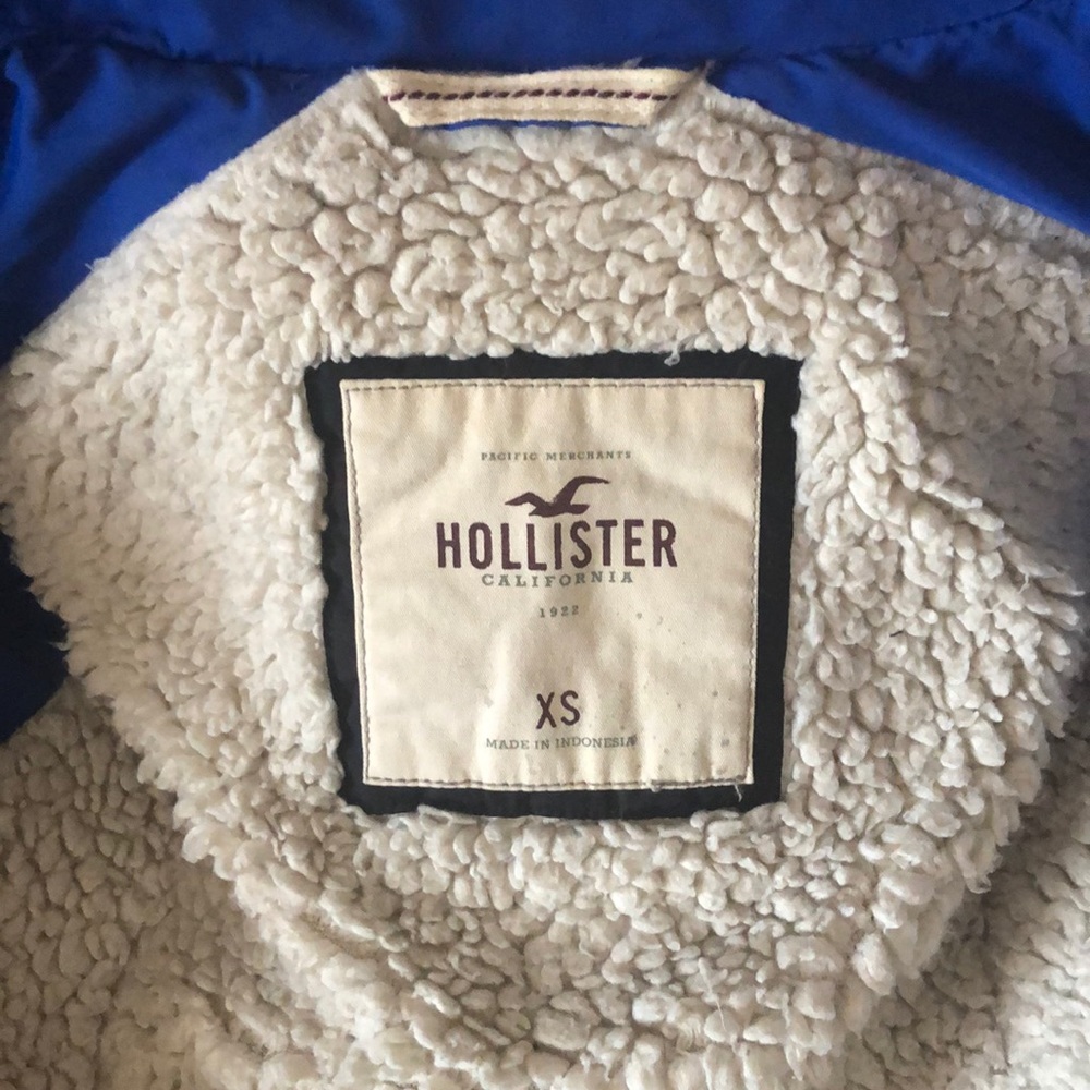 Hollister Cozy Blue Hooded Bomber Jacket Size XS - Picture 6 of 6